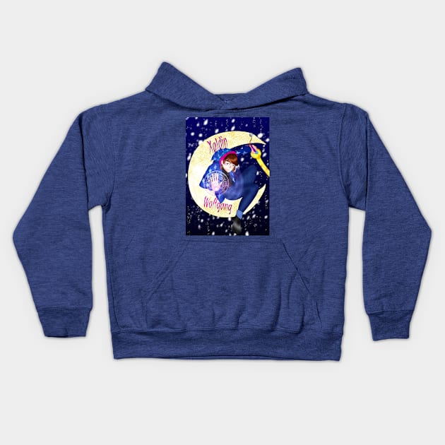 Xaldin Wolfgang Moon Kids Hoodie by Xaldin Wolfgang